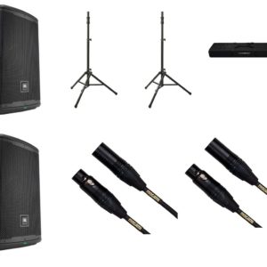 2x JBL EON712 + Ultimate TS-100B Pair w/ Bag + Mogami Stage Cables